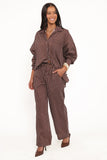 Darya Pants Chocolate Stripe