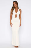 Set It Straight Halter Maxi Dress Cream