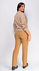 Aspen Twill Slim Fit Cropped Pants Beige
