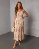Fresh Fem Printed Sweetheart Maxi Dress