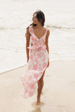Rori Ruffle Maxi Dress Pink Floral