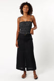 Allison Ruffle Top Black Off White