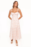 Wisteria Midi Dress Peach Ditsy Floral