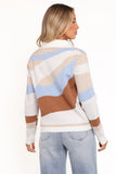 Tulula Abstract Print Cardigan Cream