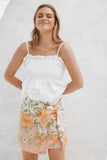 Calypso Wrap Mini Skirt Yellow Spring Floral