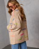 Lima Multi Color Stitch Knit Cardigan