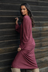 Tannikah Plisse Midi Dress Ruby Wine