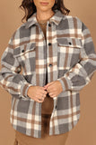 Alex Double Breasted Pocket Shacket Grey Check