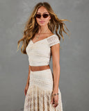 Dewy Moment Ruffle Lace Top