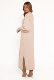 Odile Knit Midi Dress Tan