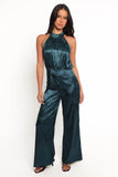 Shellbie High Neck Jumpsuit Teal