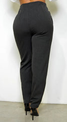 Dove High Waist Pintuck Detail Pants Gray