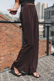Neveah Silky Wide Leg Trousers Merlot