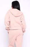 Cant Miss It Boxy Zip Front Hoodie Dusty Pink