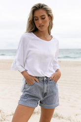 Daisy Shorts Light Blue Wash