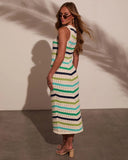 Reyna Chevron Print Tank Midi Dress