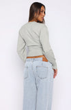 Cindy Cinched Knit Top Grey