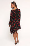 Mariska Long Sleeve Mini Dress Rose Print