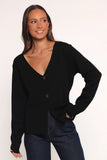 Jett Large Button Cardigan Black