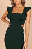 Yvonne Hi Lo Midi Dress Emerald