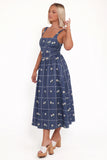 Yolande Midi Dress Blue Floral