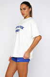 Winning Team Oversized Tee White Electric Blue