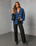 Bette Textured Velvet Button Down Top
