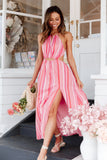 Madam Midi Dress Pink Stripe