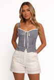 Danella Top Navy Gingham
