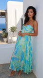 Sola Floral Strapless Maxi Dress Blue Multi