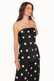 Belinda Strapless Top Black Cream