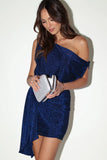 Santiago Off Shoulder Mini Dress Midnight Blue