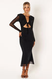 Salvatore Long Sleeve Midi Dress Black