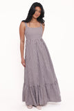 Reid Maxi Dress Brown Gingham