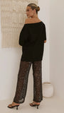 Zinnia Sequins Pant Black