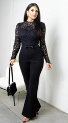 Sorvella Lace Jumpsuit Black