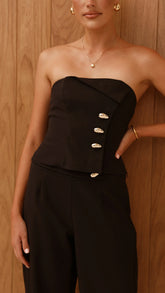 Payton Strapless Top Black