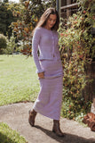 Paige Knit Skirt Set Lilac