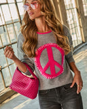 Peace Sign Vibes Long Sleeve Graphic Sweater