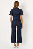 Demi Contrast Stitch Jumpsuit Dark Denim