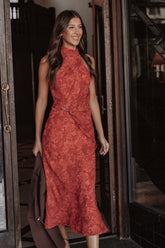 Isabeau Midi Dress Red Roses