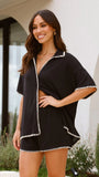 Eden Knit Top and Shorts Set Black
