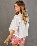 Sun Fade Drift Lace Trim Blouse