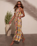 Magic Hour Halter Waist Tie Jumpsuit