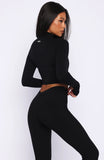 Stride Seamless Zip Long Sleeve Black