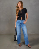 Travie Partial Button Down Top