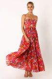 Achanti Pleated Maxi Dress Pink Azalea