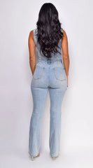 Nyssa Sleeveless Denim Jumpsuit Blue