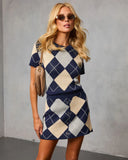 Heritage Grid Knit Argyle Top