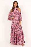 Hilary Pleated Maxi Dress Pink Floral
